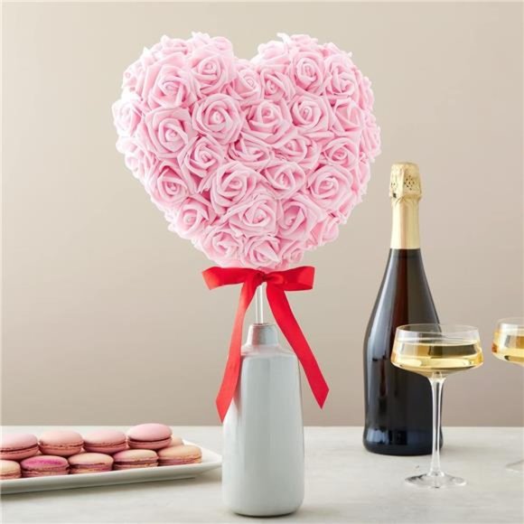 100Pack Pink Artificial RoseFlower Heads for Decorations,Weddings,Bridal Showers - Picture 3 of 6